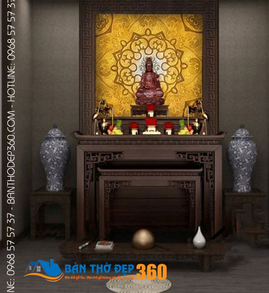 Mẫu bàn thờ đứng nhỏ đẹp hiện đại tại Hà Nội