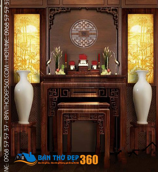 Mẫu bàn thờ đứng nhỏ đẹp hiện đại tại Hà Nội