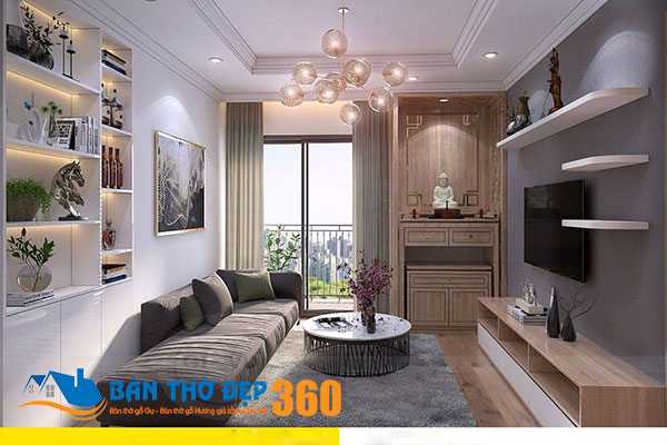 Mẫu bàn thờ treo tường chung cư hiện đại