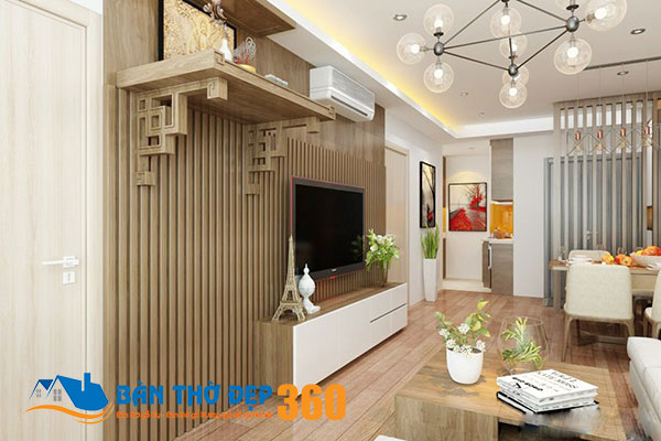 Mẫu bàn thờ nhà chung cư đẹp mộc mạc