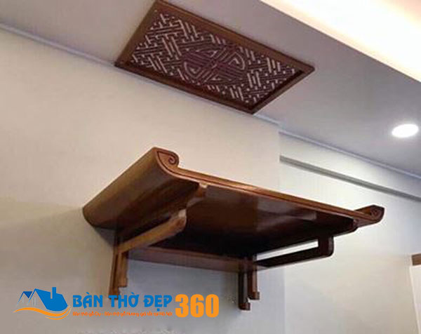 Mẫu tủ thờ chung cư hiện đại có hoa văn tinh tế