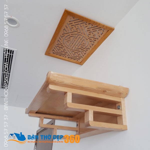 Bàn thờ treo tường gỗ sồi nga sang trọng đẹp hiện nay!
