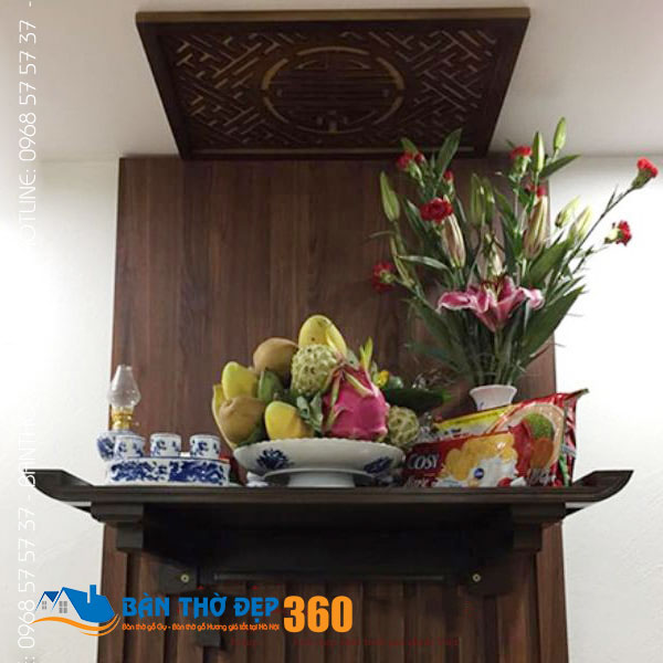 Báo giá bàn thờ treo tường gỗ sồi tại Hà Nội
