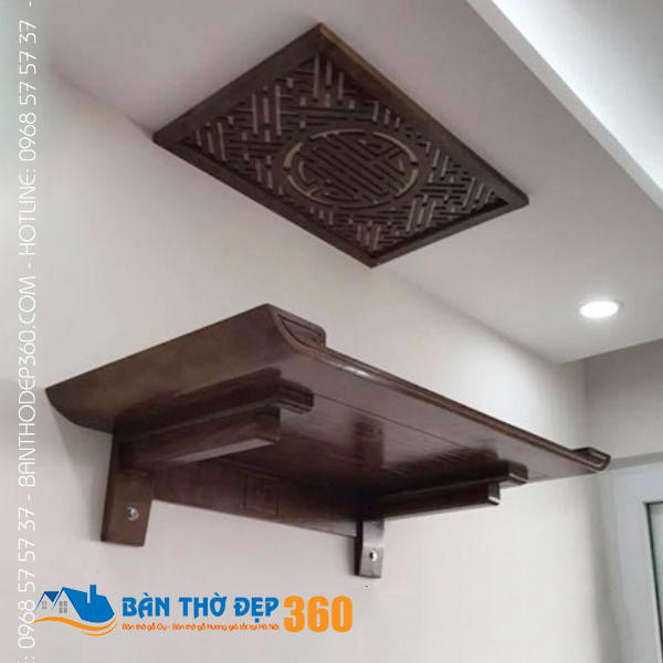 Báo giá bàn thờ treo tường gỗ sồi tại Hà Nội
