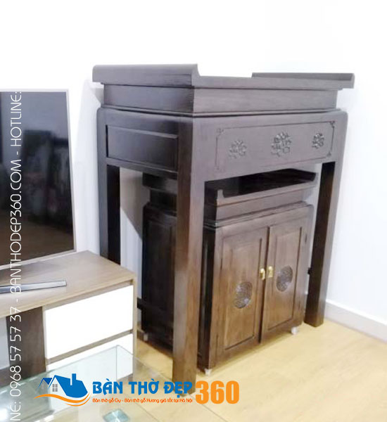 Mẫu bàn thờ đứng đẹp thừa truyền thống kết hợp hiện đại