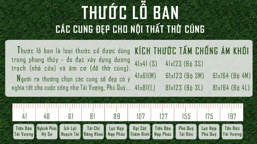 Thước lỗ ban phong thuỷ thờ cúng