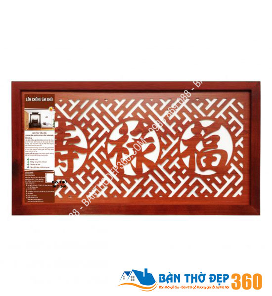 Tấm chống ám khói 41x81cm PHÚC – LỘC – THỌ (Hán) màu nâu
