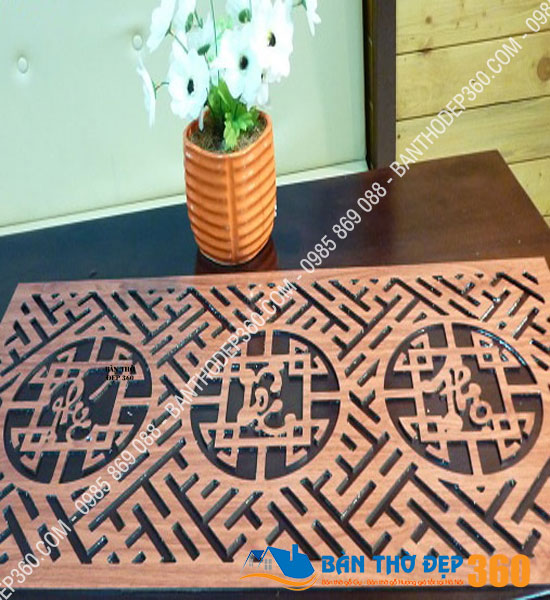 Tấm chống ám bàn thờ 41x81cm Vàng Sồi Phúc – Lộc – Thọ (Việt)