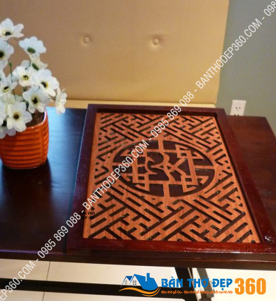 Tấm chống ám khói bàn thờ 41x61cm chữ LỘC màu nâu tại HCM