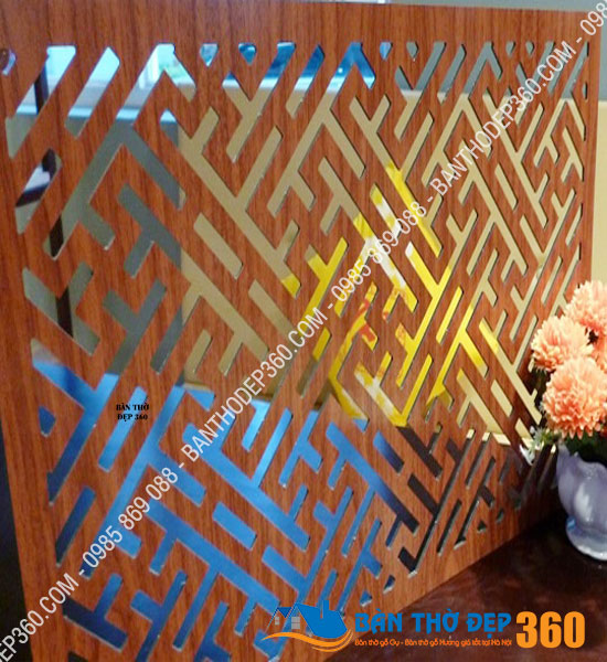 Tấm chống ám khói bàn thờ 41x61cm chữ VẠN màu nâu