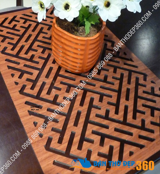 Tấm chống ám khói bàn thờ 41x61cm chữ VẠN màu nâu