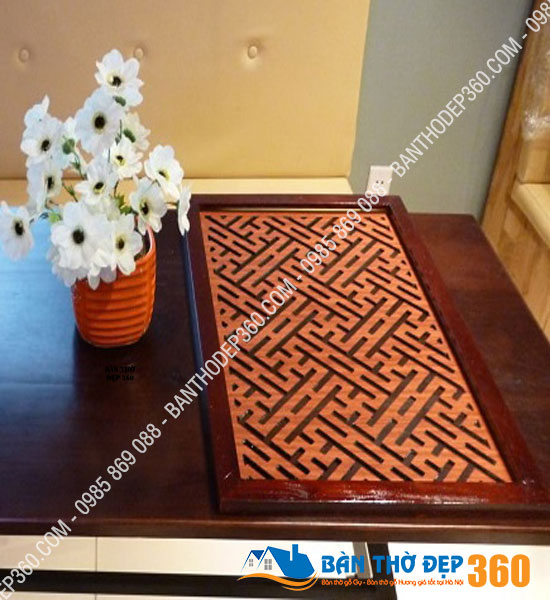 Tấm chống ám khói bàn thờ 41x61cm chữ VẠN màu nâu