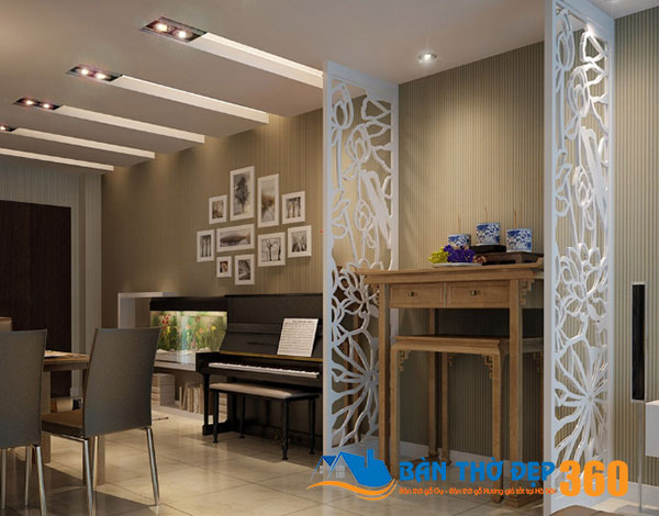 TOP 35 mẫu vách ngăn bàn thờ (Vách CNC) đẹp hiện đại, hợp phong thủy nhà bạn!