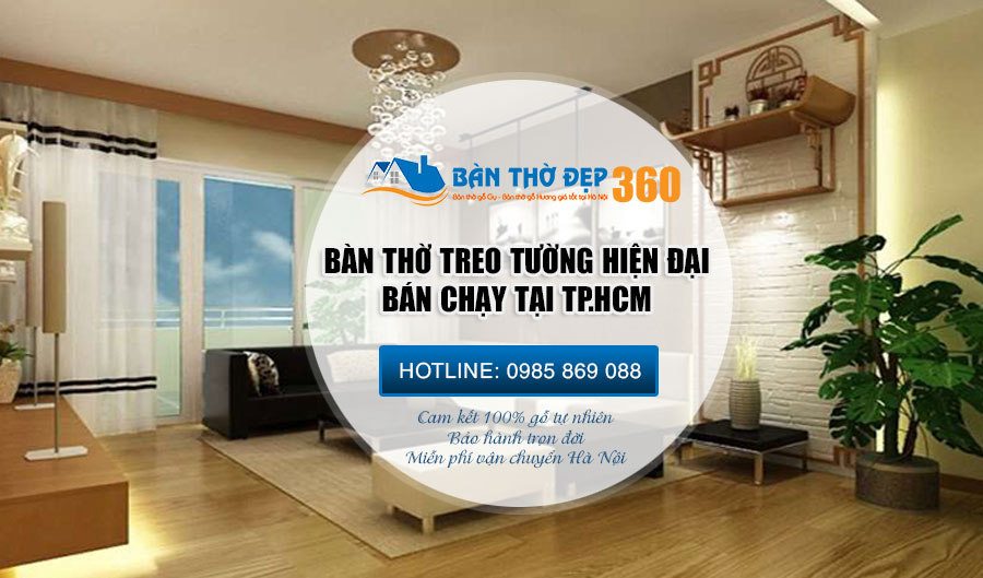 Bàn Thờ Treo Tường TpHCM Giá Rẻ | Bàn Thờ Gỗ Đẹp- Tự Nhiên 100%
