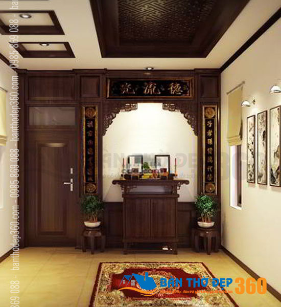 Thiết kế phòng thờ, bàn thờ đứng nhỏ tại Quận 9 HCM