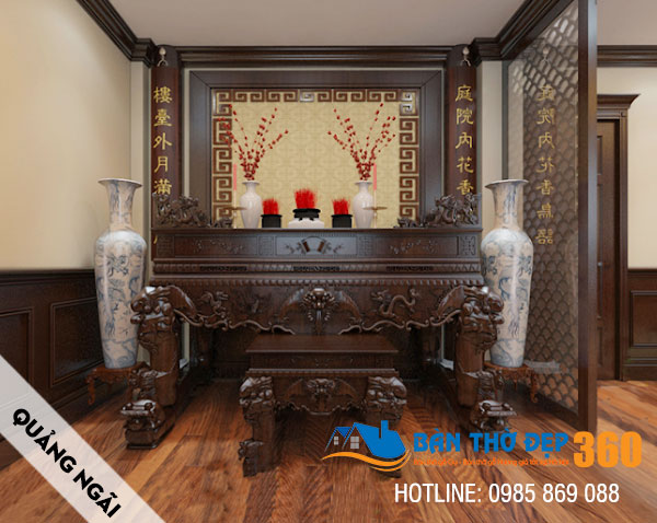 Bàn thờ treo tường, tủ thờ đẹp hiện đại cho chung cư - biệt thự tại Quảng Ngãi