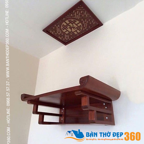 Bàn thờ treo gỗ Gụ Bàn Thờ Đẹp 360 mang may mắn, tài lộc cho gia chủ