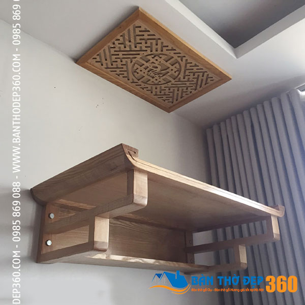 Bàn thờ treo tường gỗ hương Đỏ 89x48cm
