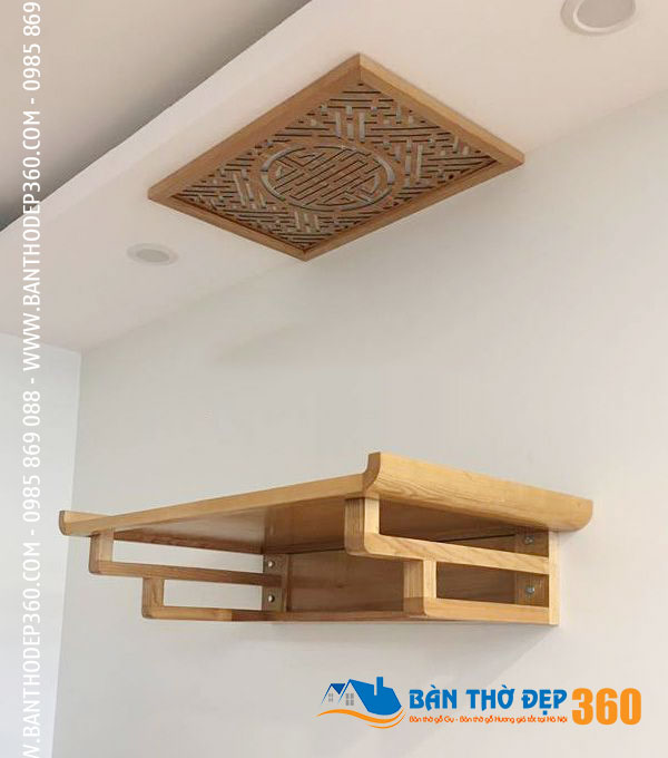 Một số mẫu bàn thờ treo tường gỗ hương đẹp được thiết kế hiện đại