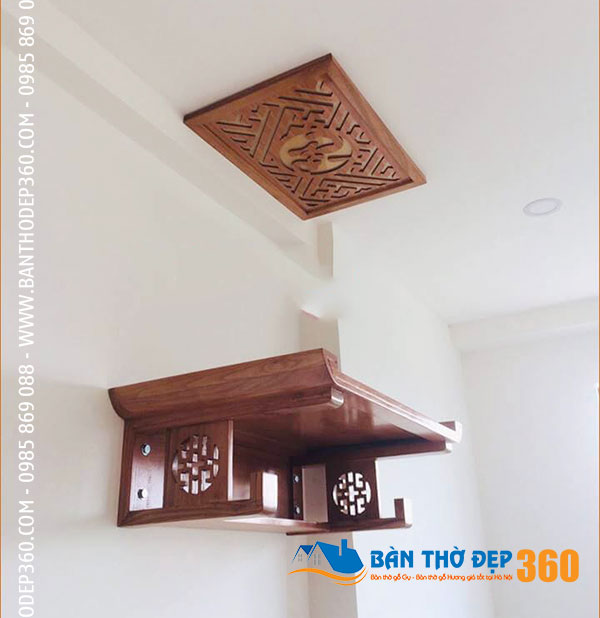 Bàn thờ treo gỗ Hương Bàn Thờ Đẹp 360 - vẻ đẹp sang trọng
