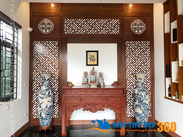 Vách CNC phòng thờ, vách ngăn bàn thờ hiện đại, đẹp, giá cạnh tranh