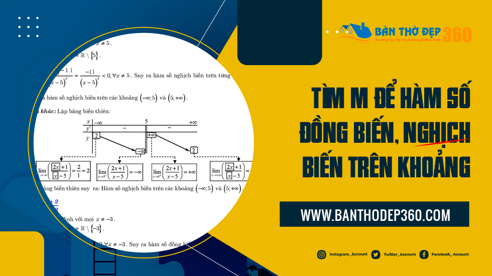 Tìm m để hàm số đồng biến, nghịch biến trên khoảng?