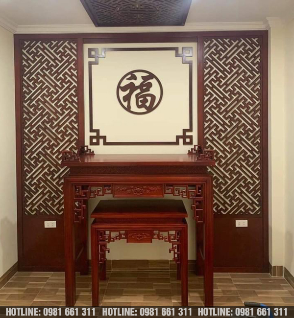 bàn thờ đứng gỗ sồi