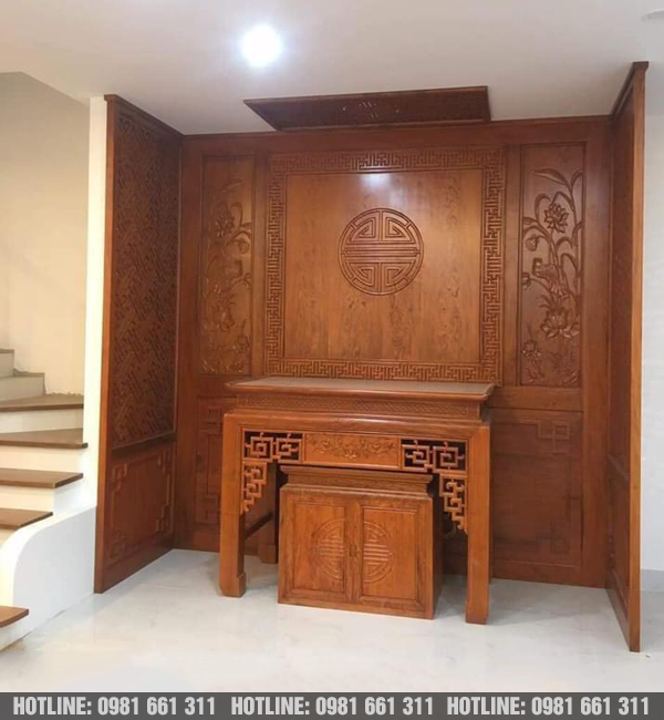 Mẫu bàn thờ đứng đẹp tại Chung cư An Bình City Hà Nội