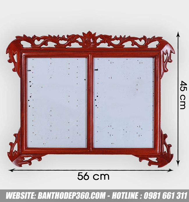 Khung ảnh thờ gỗ hương kích thước 45x56cm