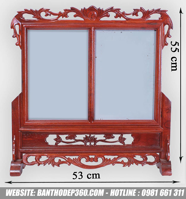Hình khung thờ gỗ hương cao cấp kích thước 53x55cm